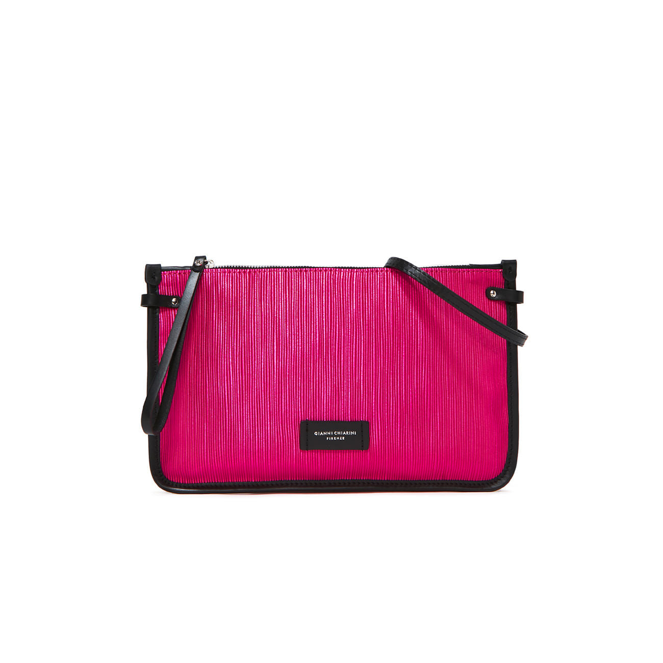 GIANNI CHIARINI Clutch Marcella Pelle E Tessuto Donna Fucsia BS9405VTMN 12933 FUCSIA 