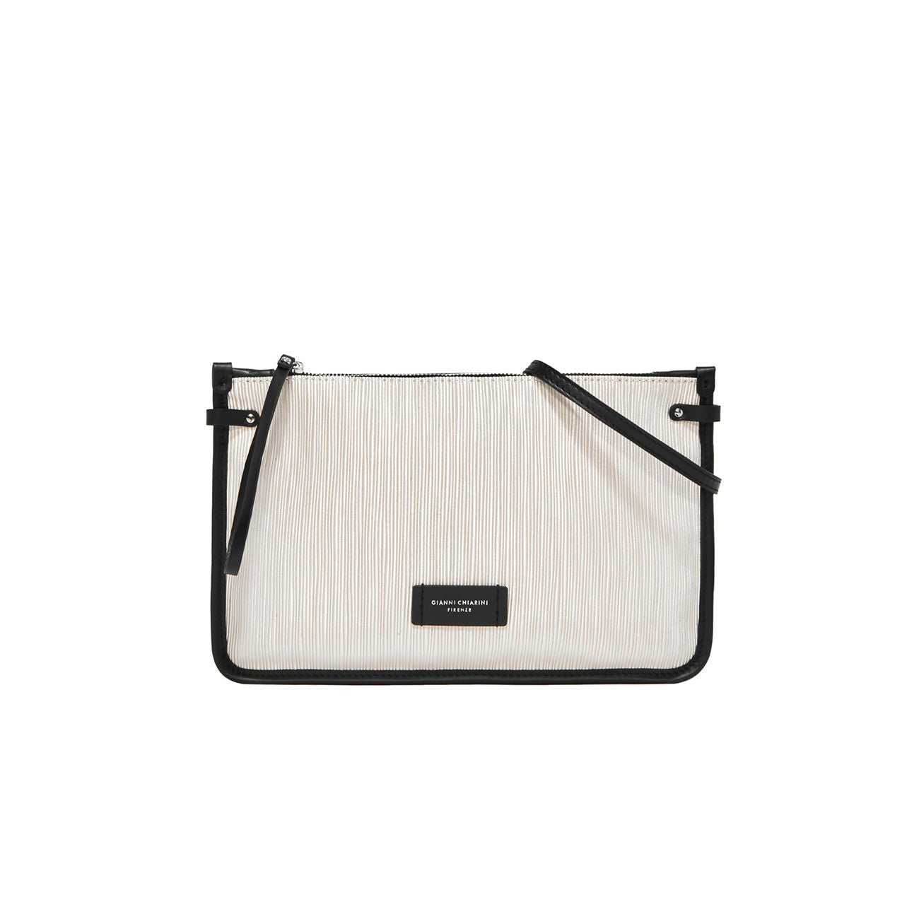 GIANNI CHIARINI Clutch Marcella Pelle E Tessuto Donna Panna BS9405VTMN 162 PANNA 