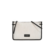 GIANNI CHIARINI Clutch Marcella Pelle E Tessuto Donna Panna BS9405VTMN 162 PANNA 