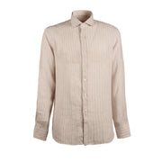 GUGLIELMINOTTI Camicia Rigata Uomo Beige Bianco BCWCUU RS1/BEIGE/B.CO 