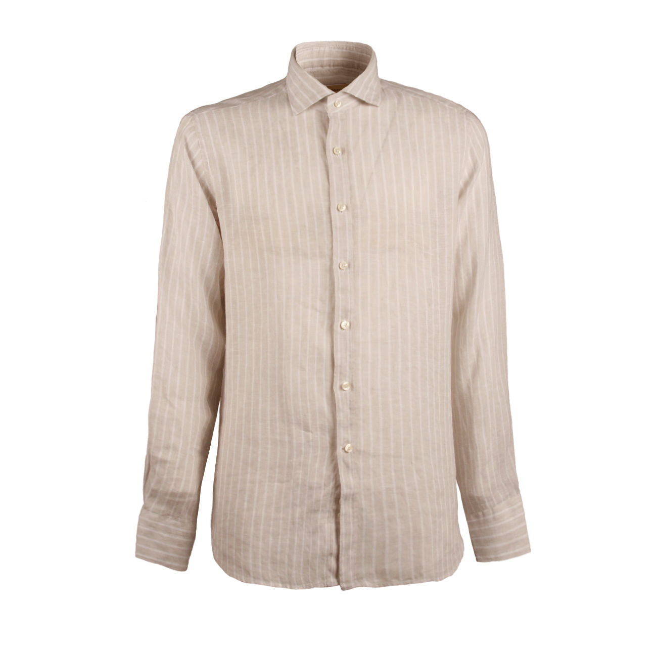 GUGLIELMINOTTI Camicia Rigata Uomo Beige Bianco BCWCUU RS1/BEIGE/B.CO 
