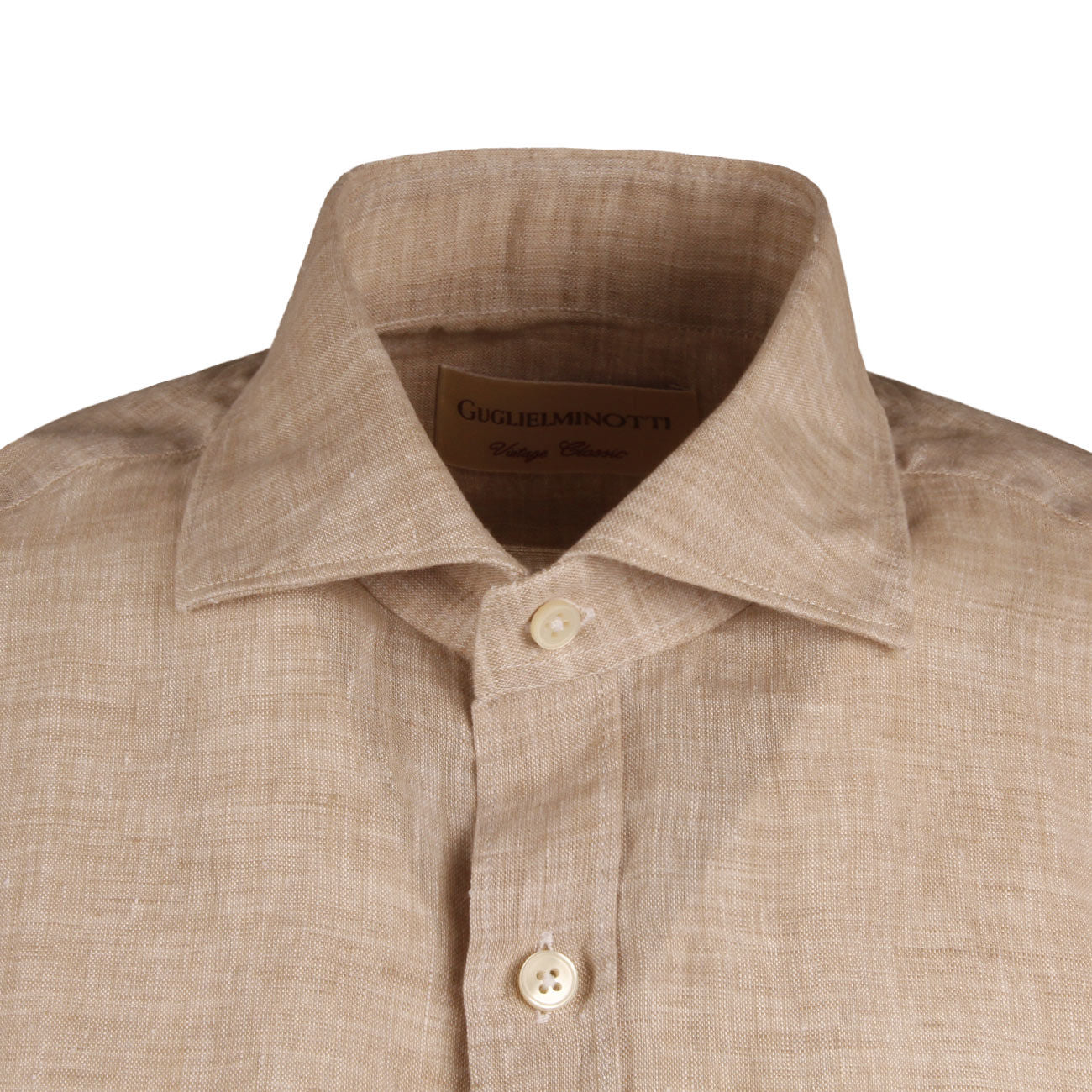 GUGLIELMINOTTI Camicia Tinta Unita Uomo Beige QE8CUU US4/BEIGE 