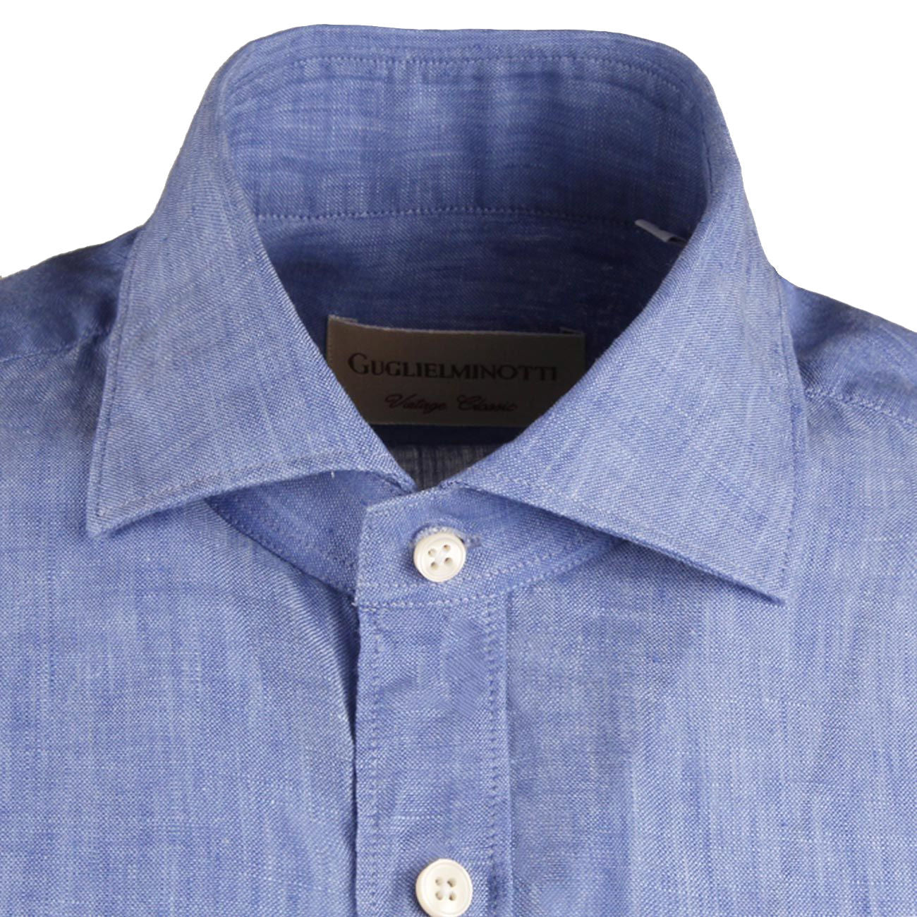 GUGLIELMINOTTI Camicia Collo Francese Uomo Jeans QE8FUU UD1/JEANS 