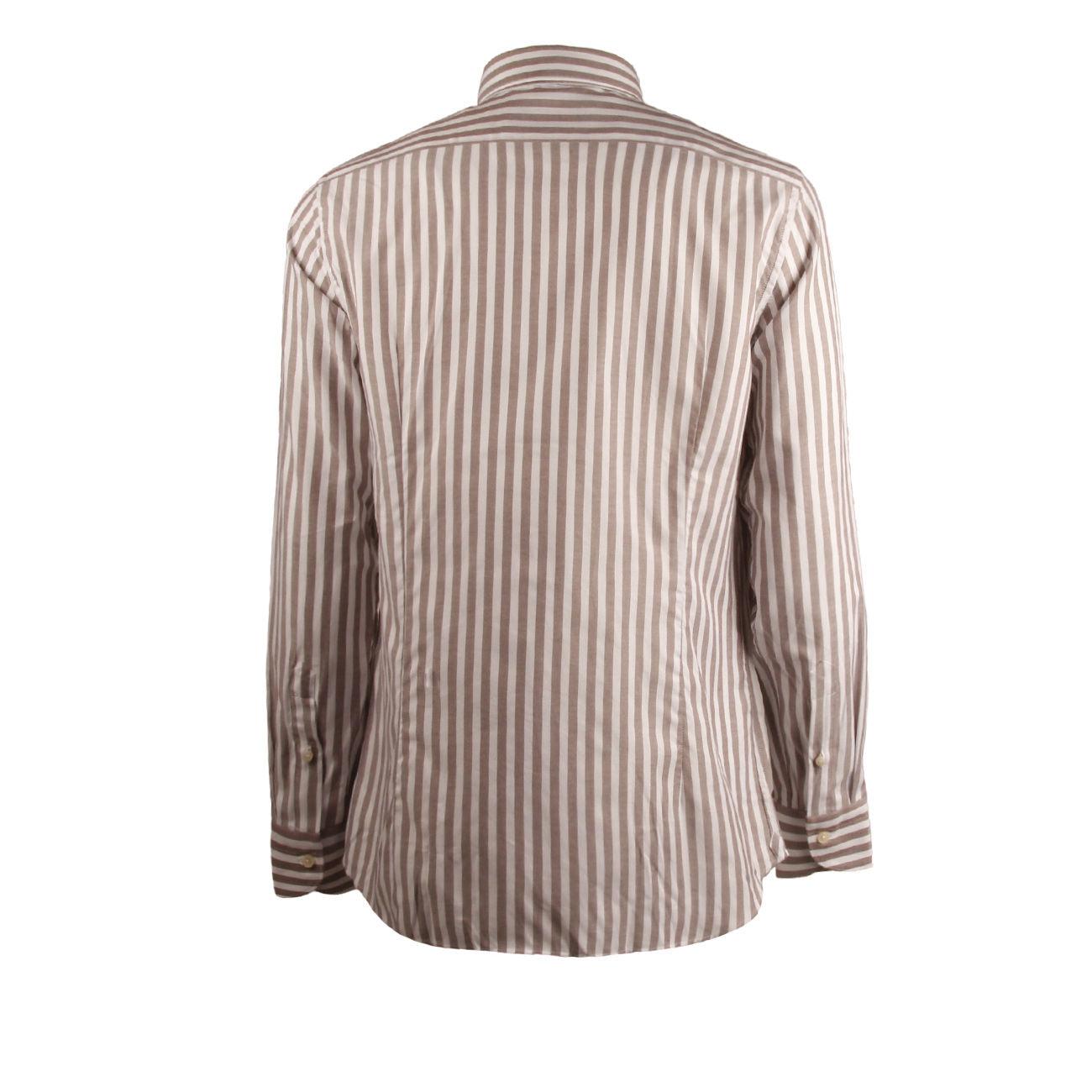 GUGLIELMINOTTI Camicia Rigata Uomo Bianco Marrone QI0FUR RR1/B.CO/MARRONE 
