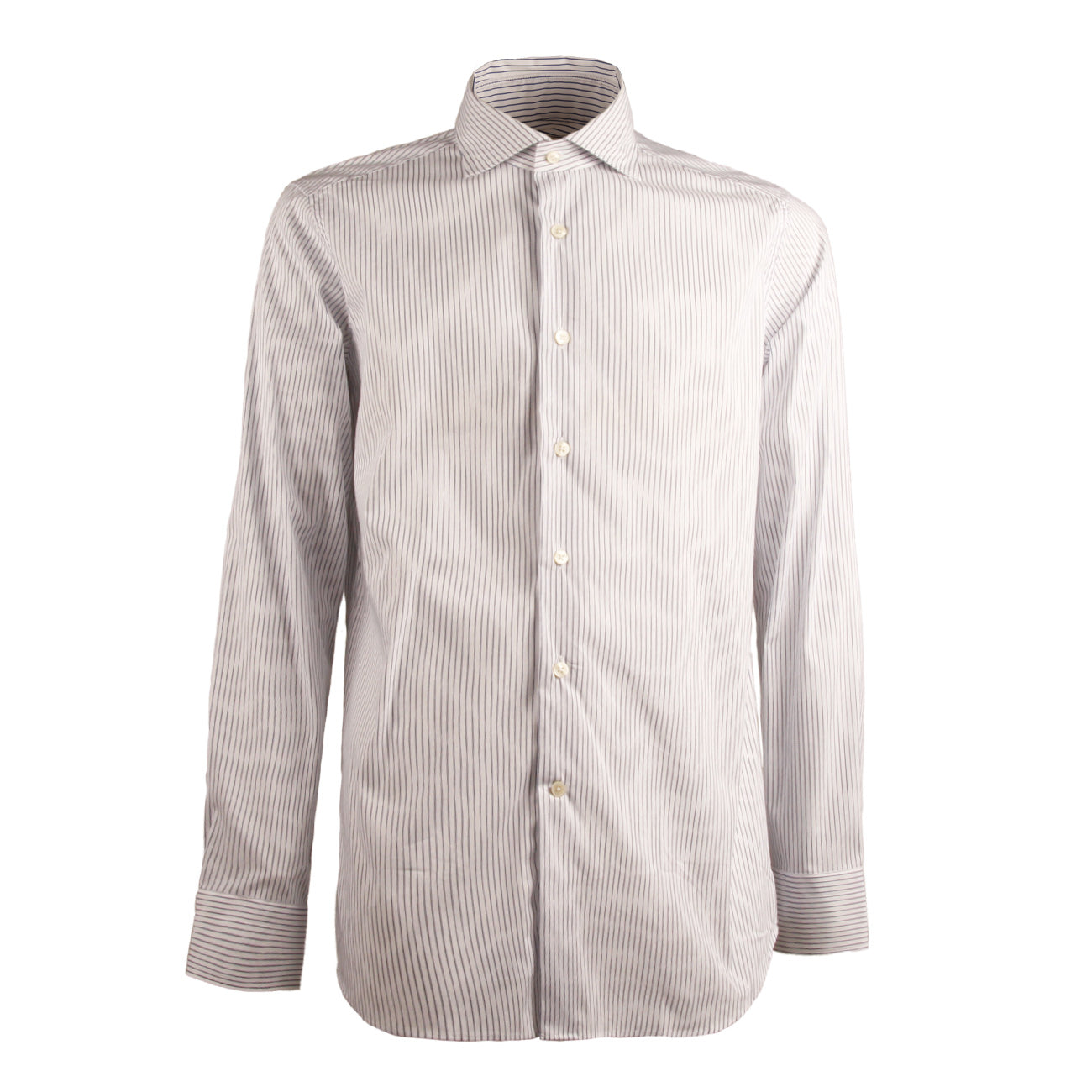 GUGLIELMINOTTI Camicia Rigata Collo Francese Uomo Bianco Blu UB5FUR RC1/B.CO/BLU 