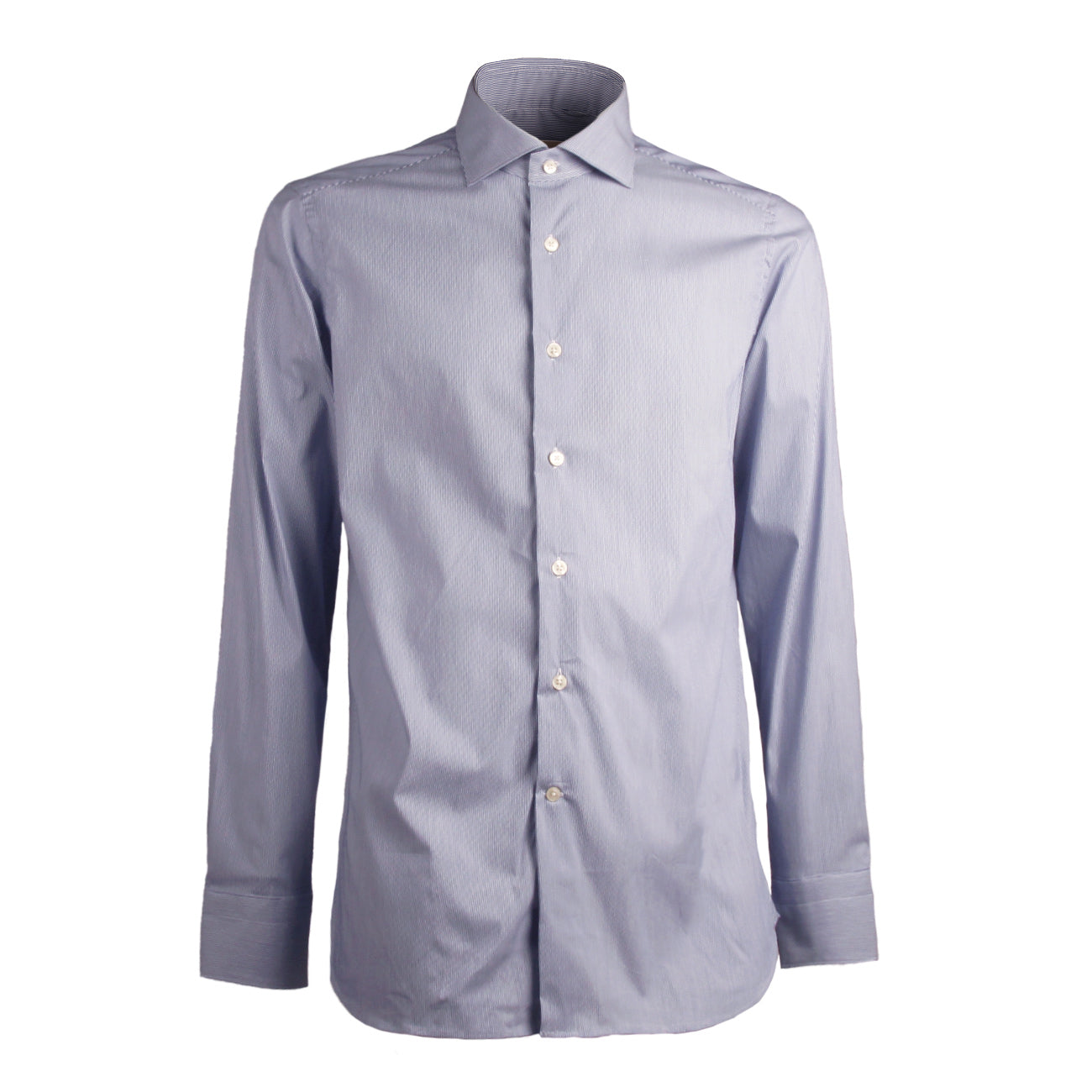 GUGLIELMINOTTI Camicia Rigata Collo Francese Uomo Blu UB5FUR RE1/B.CO/BLU 