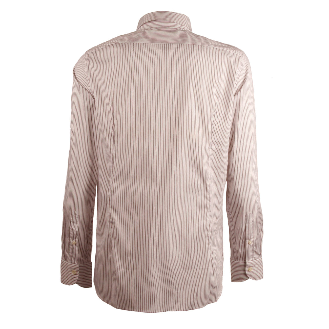 GUGLIELMINOTTI Camicia Rigata Collo Francese Uomo Bianco Marrone UB5FUR RR2/B.CO/MARR. 