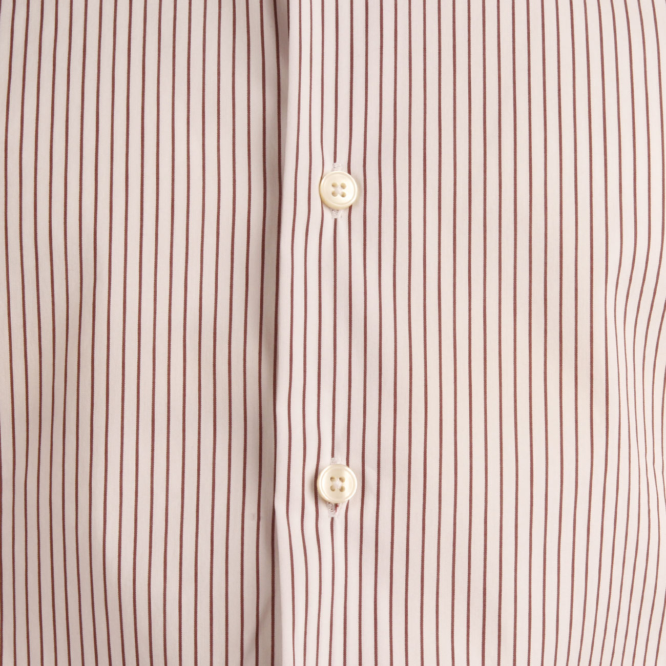 GUGLIELMINOTTI Camicia Rigata Collo Francese Uomo Bianco Marrone UB5FUR RR2/B.CO/MARR. 