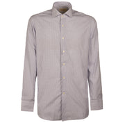 GUGLIELMINOTTI Camicia Rigata Collo Francese Uomo Bianco Blu UBEFIR RC4/B.CO/BLU 