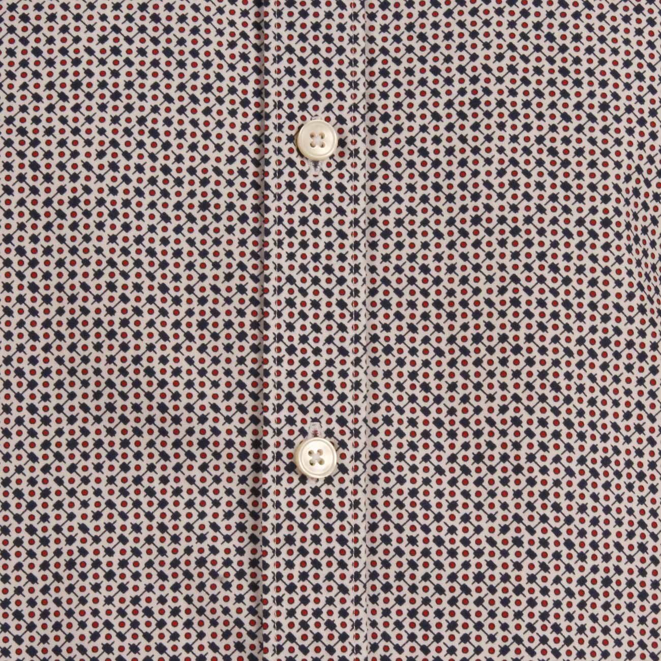 GUGLIELMINOTTI Camicia Fantasia Uomo Bianco Blu Rosso US3CUU FE5/B.CO/CLU/ROSSO 
