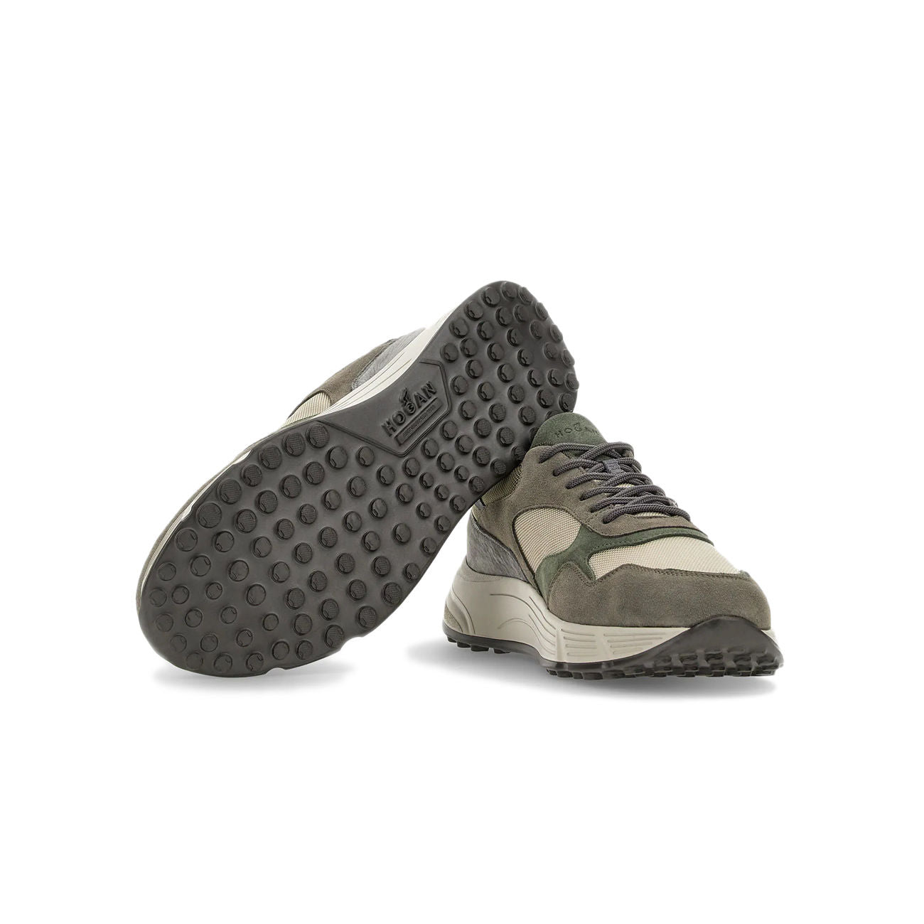 HOGAN Sneakers Hyperlight Uomo Verde Beige Grigio HXM5630DM90MI1563Y VERDE/BEIGE/GRIGIO 