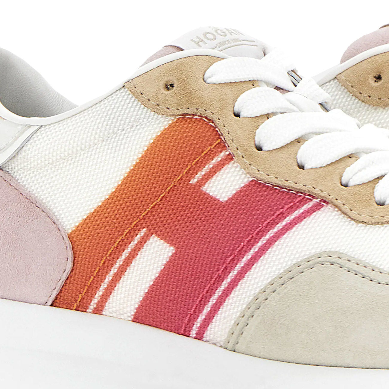HOGAN Sneakers H641 Donna Bianco Beige Rosa HXW6410EV82PCI0YS8 BIANCO/BEIGE/ROSA 