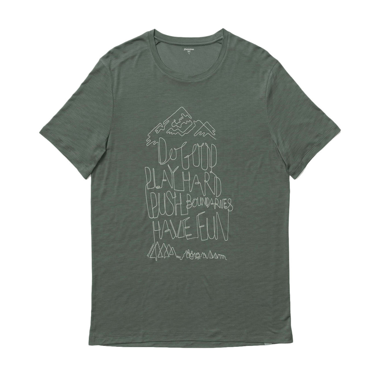 HOUDINI TSHIRT U. MS TREE MESSAGE HOUDINI 231024 GREENESS/RECONNECT 