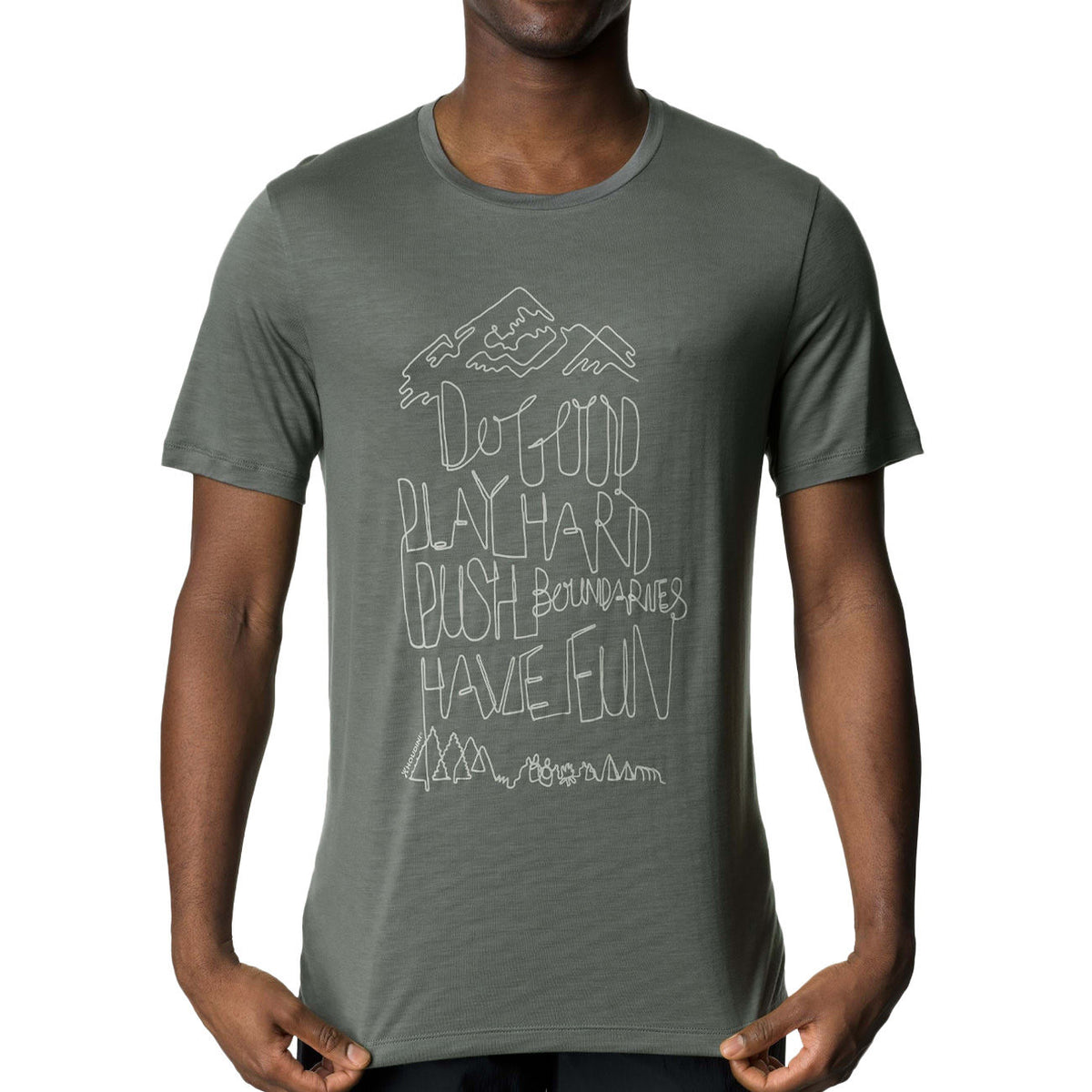 HOUDINI TSHIRT U. MS TREE MESSAGE HOUDINI 231024 GREENESS/RECONNECT 