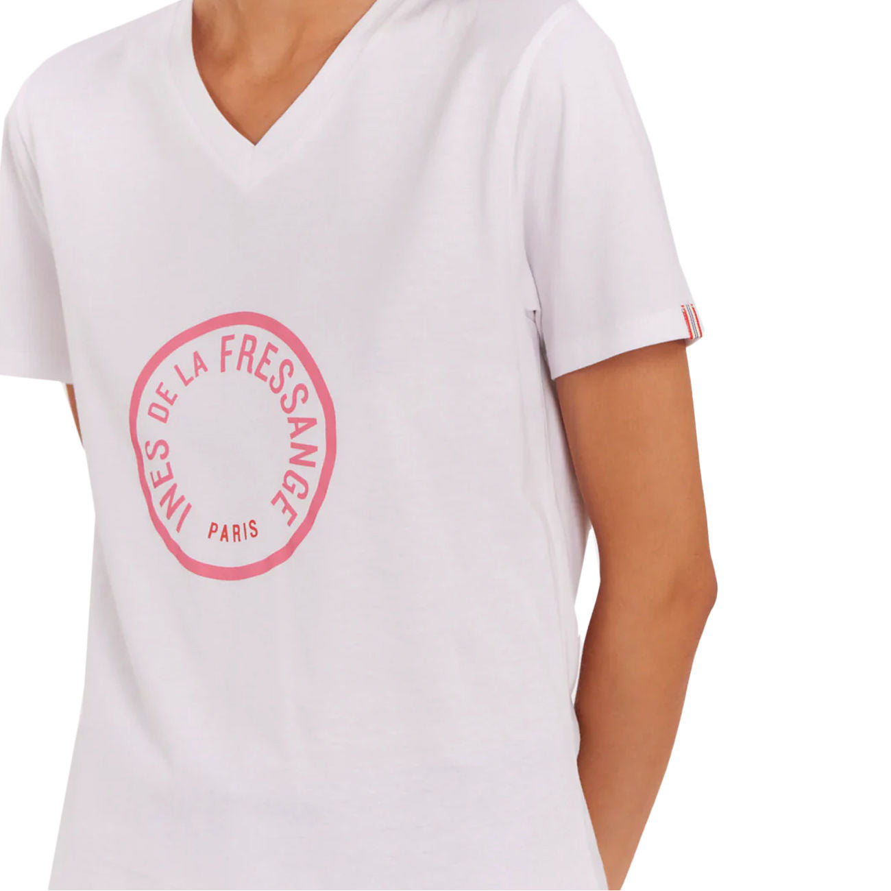 INES DE LA FRESSANGE Aurore T-Shirt Donna Whitepink 10Y025CO002 P133 WHITEPINK 