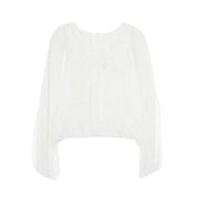 JUCCA Blusa Girocollo Mussola Donna Bianco J3712042/24 BIANCO 001 