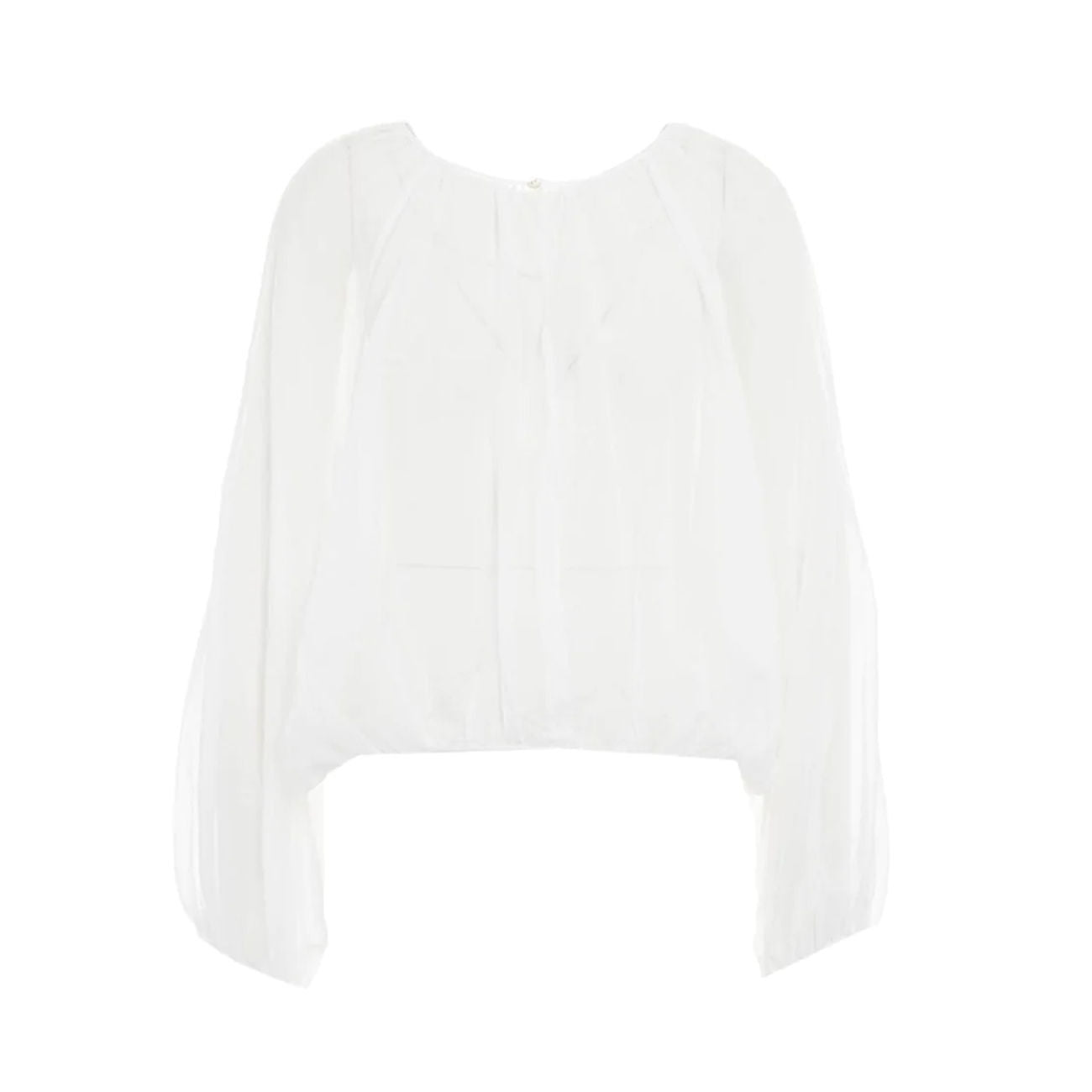 JUCCA Blusa Girocollo Mussola Donna Bianco J3712042/24 BIANCO 001 