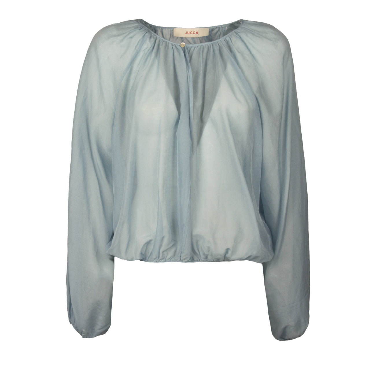 JUCCA Blusa Girocollo Mussola Donna Azzurro J3712042/24 POLINESIA 1798/AZZURRO 