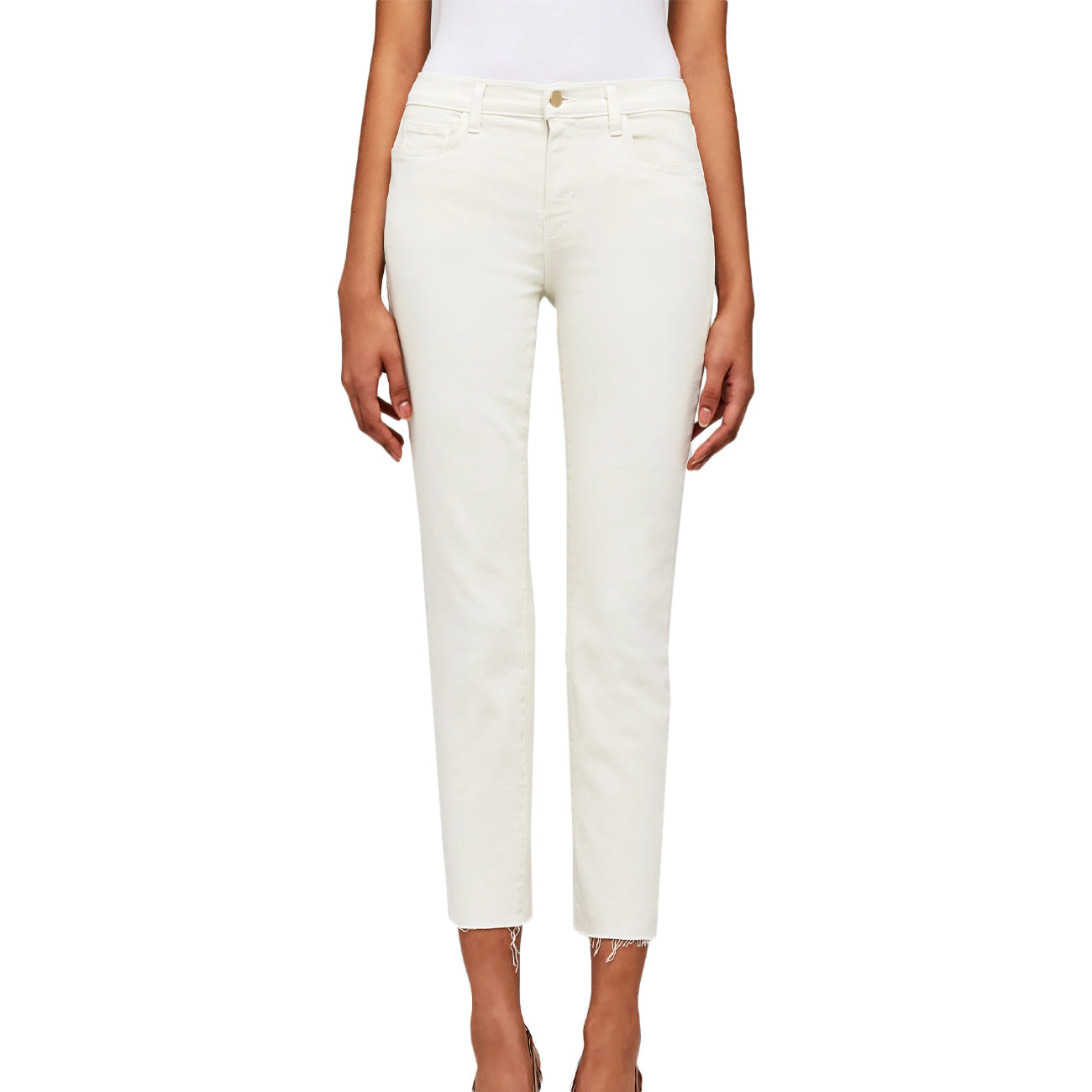 L'AGENCE Jeans Sada Crop Slim Donna White Vintage White 2520ISK VIWH/VINTAGE WHITE 