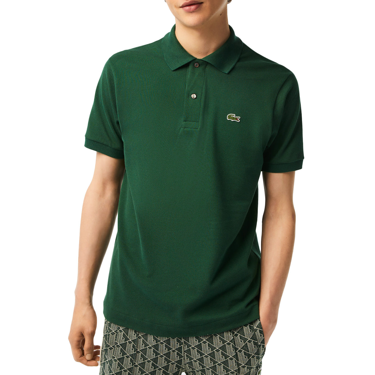 LACOSTE Polo In Cotone Petit Piquè Uomo Verde Classico 1212 132 VERDE 
