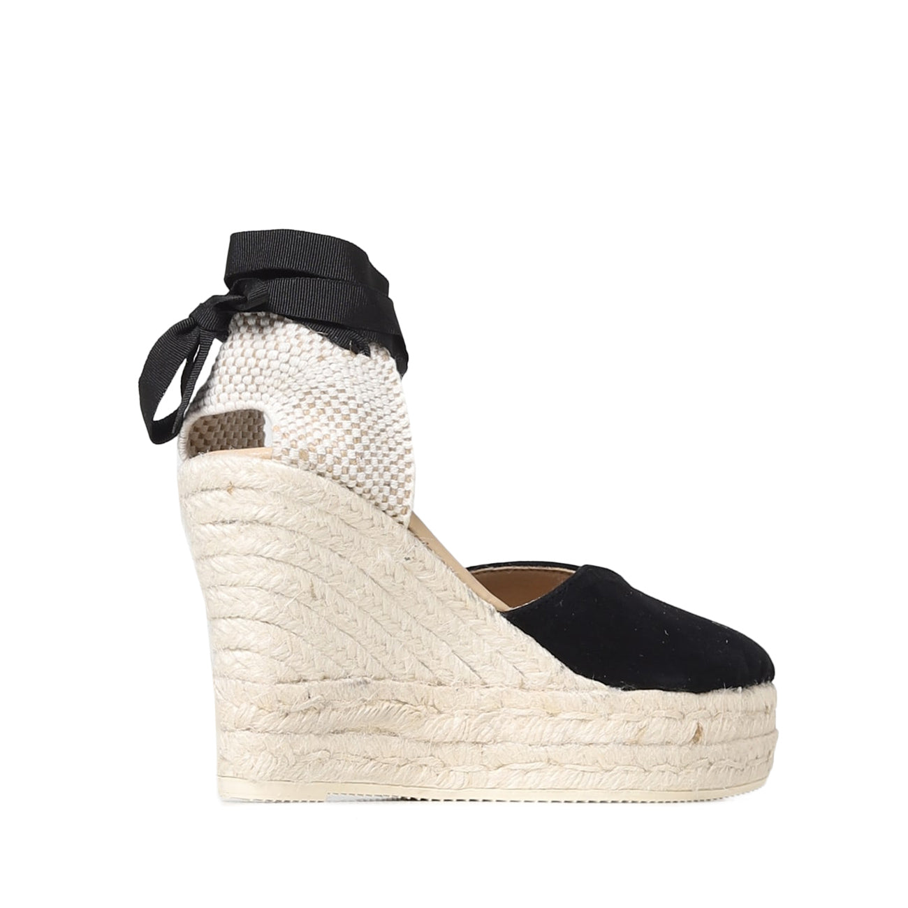 MANEBI Sandali Hamptons Zeppato Con Lacci K10WH BLACK 