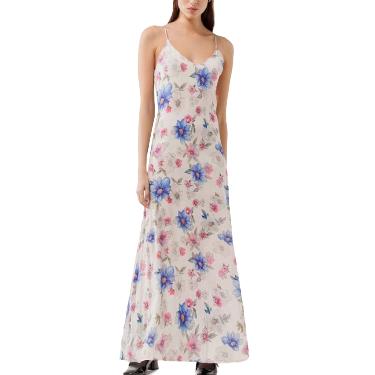 MAR DE MARGARITAS Abito Gilda Fiore Grande Donna Bianco MDMW88GILDA/V2 PANNA 