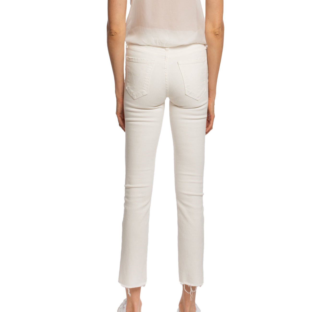 MOTHER Jeans Rascal Ankle Snippet Donna Bianco 1854/753 CFS/CREAM PUFFS 
