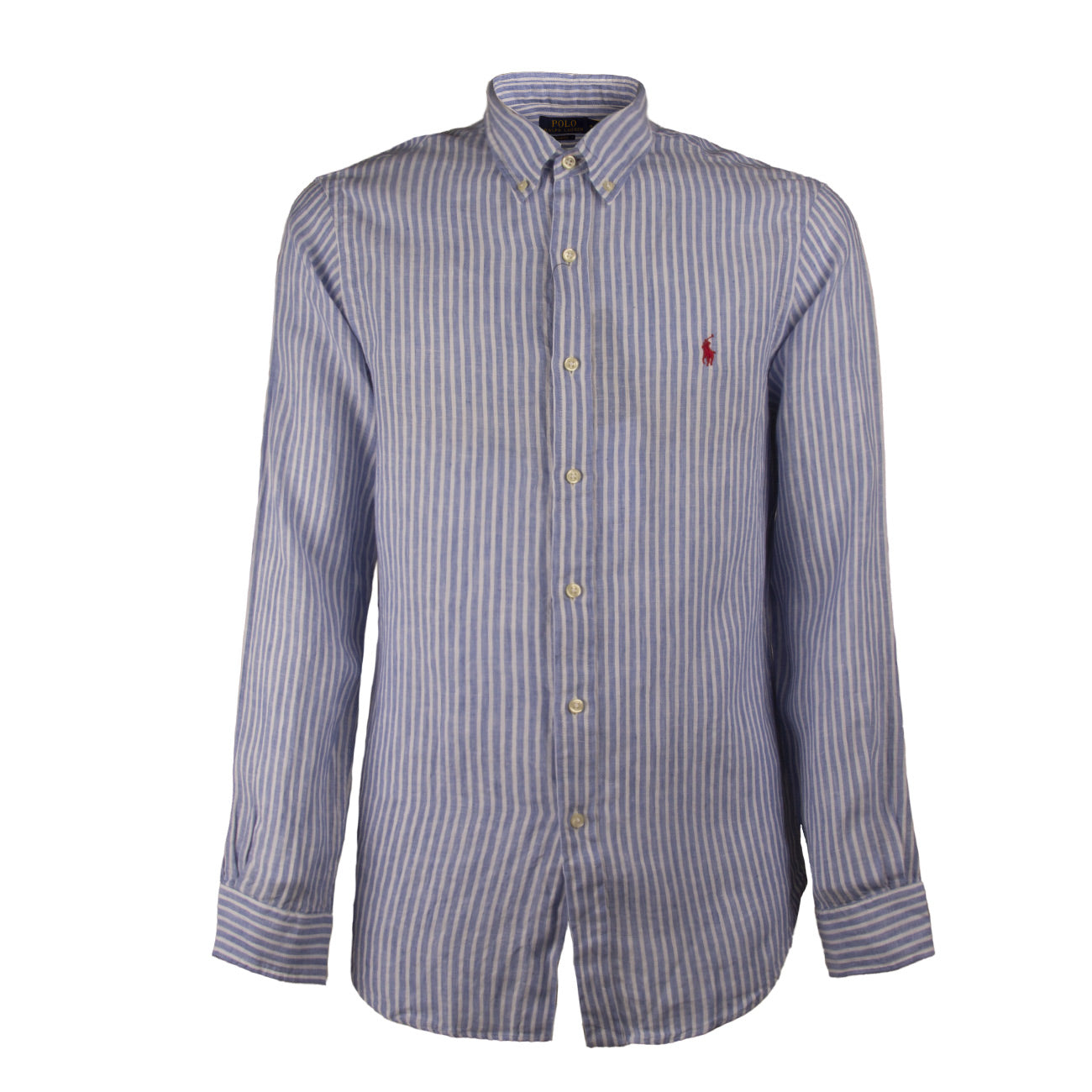 POLO RALPH LAUREN Camicia Lino Rigata Uomo Blu Bianco 710912896 BLUE/WHITE 