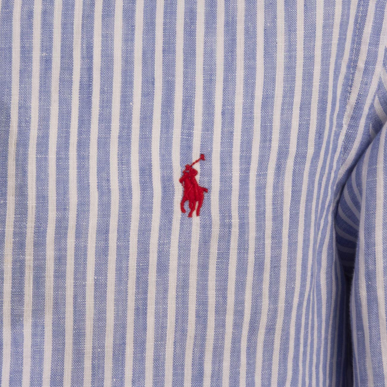 POLO RALPH LAUREN Camicia Lino Rigata Uomo Blu Bianco 710912896 BLUE/WHITE 
