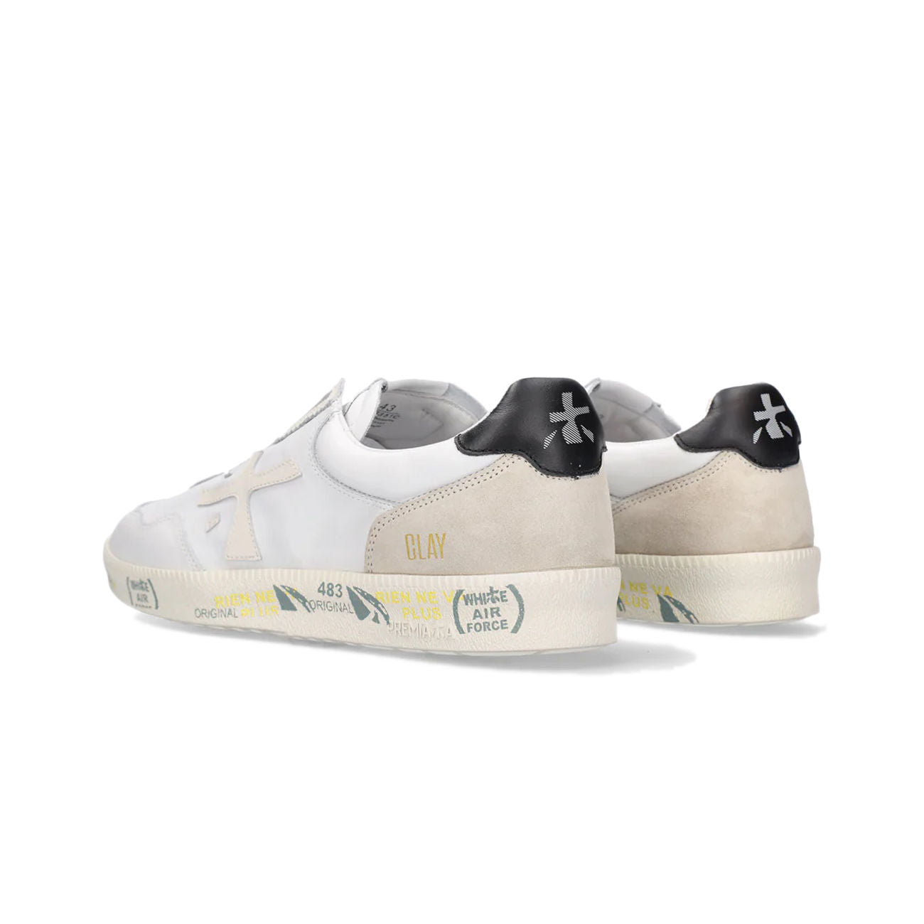 PREMIATA SLIP ON U. SENZA STRINGHE PREMIATA CLAY VAR 6351 WHITE/BLACK 