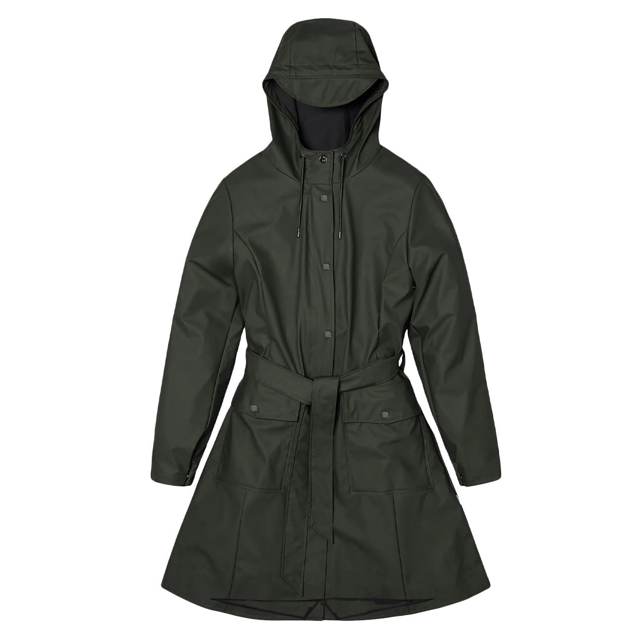 RAINS Trench Curve Slim Con Cintura Donna Green RA18130 GREEN 