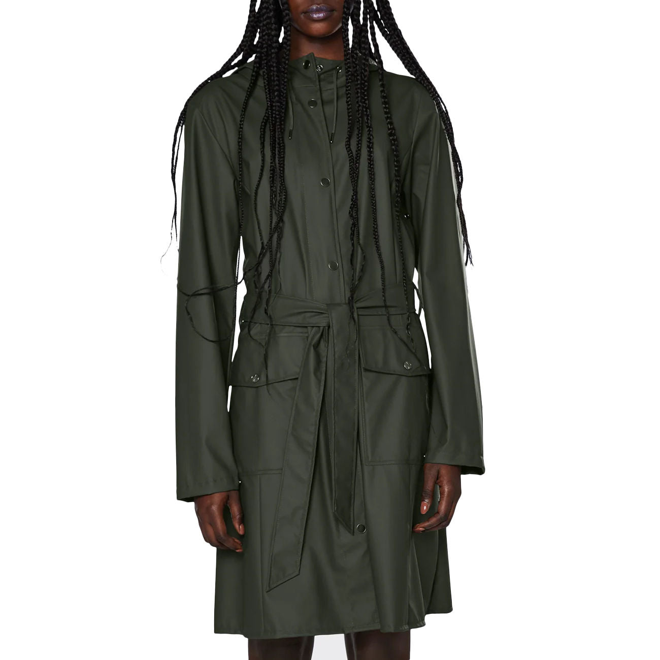RAINS Trench Curve Slim Con Cintura Donna Green RA18130 GREEN 