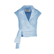 SILVIAN HEACH VEST TOP D. RAGIOL SH CVP23031TOHB BLUE CHAMBRAY 