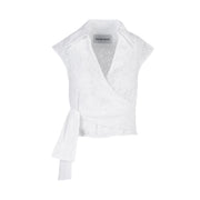 SILVIAN HEACH VEST TOP D. RAGIOL SH CVP23031TOHB WHITE 