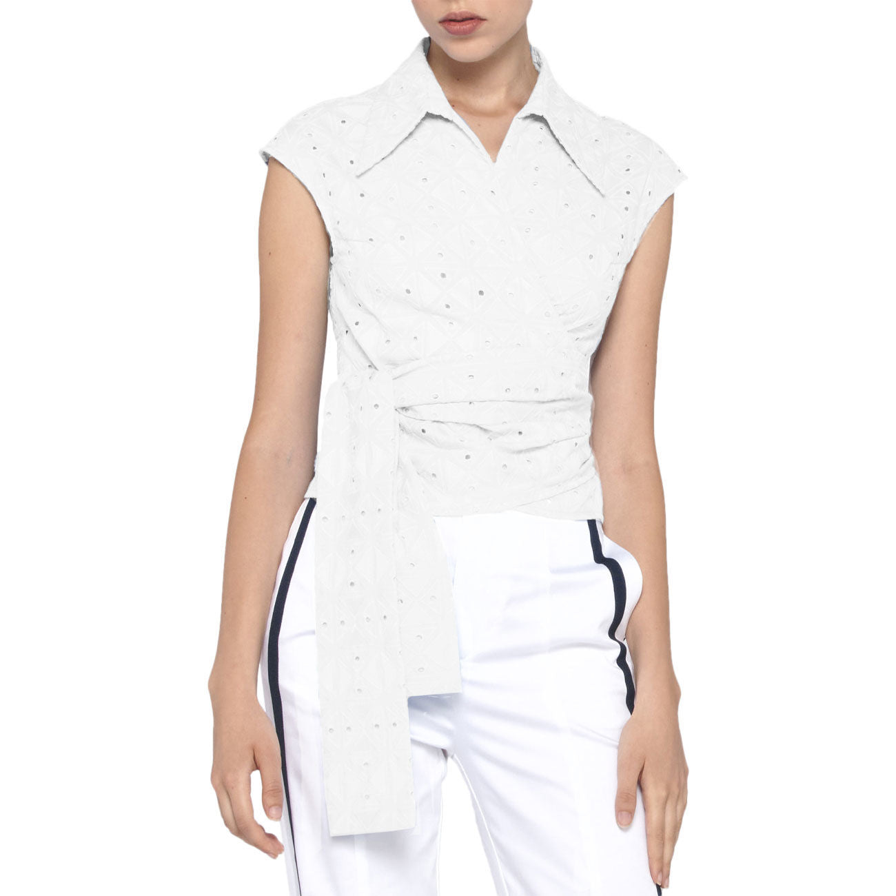 SILVIAN HEACH VEST TOP D. RAGIOL SH CVP23031TOHB WHITE 