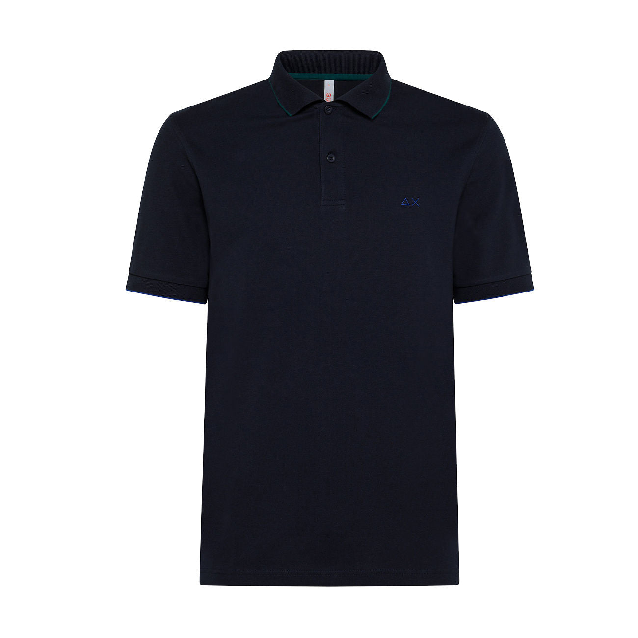 SUN68 Polo Small Stripe On Collar Uomo Navy Blue A33111 07/NAVY BLUE 