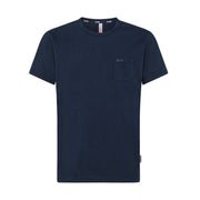 SUN68 Tshirt Round Solid Pocket Uomo Navy Blue T33101 07/NAVY BLUE 