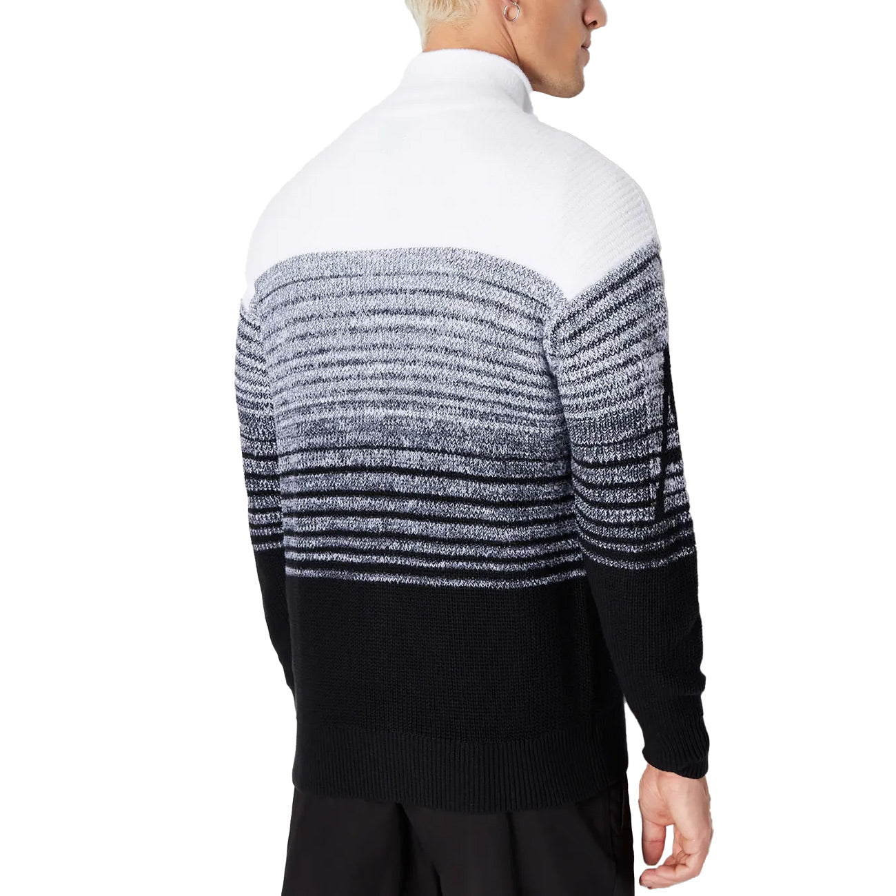 ARMANI EXCHANGE Cardigan Fullzip Uomo Nero Bianco 6RZE5AZMP3Z 9212 NERO/BIANCO 