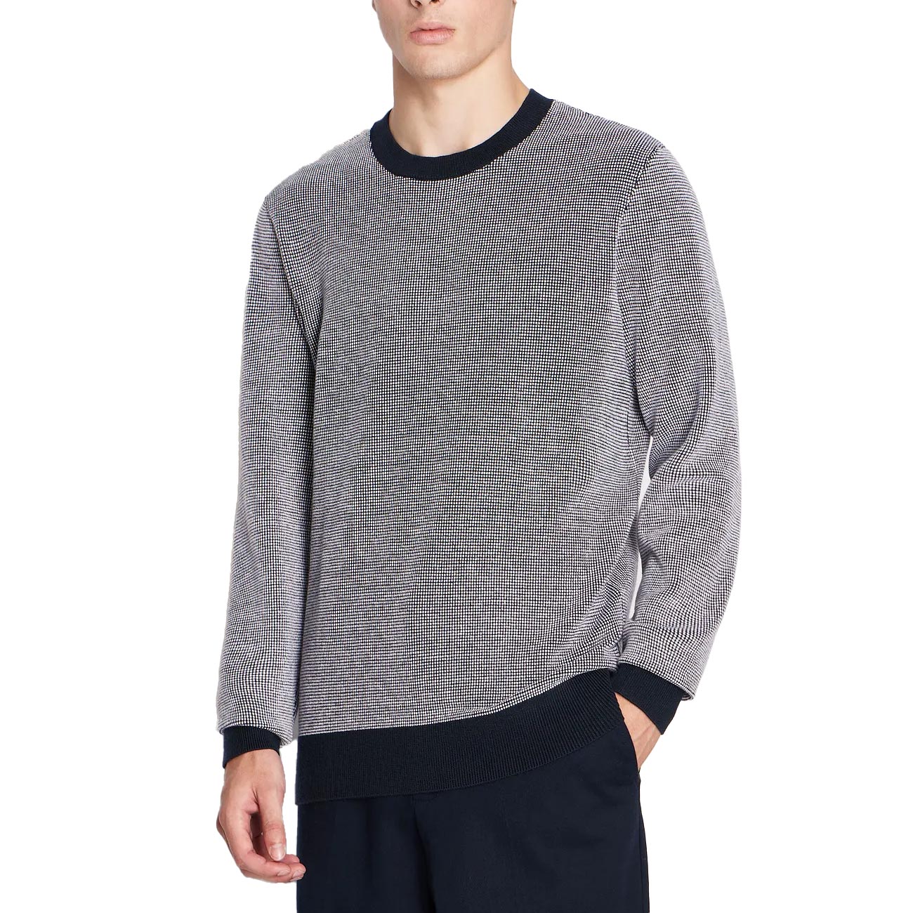 ARMANI EXCHANGE Pullover Girocollo Uomo Navy Bianco 6RZM1XZM3MZ 05AN NAVY/BIANCO 