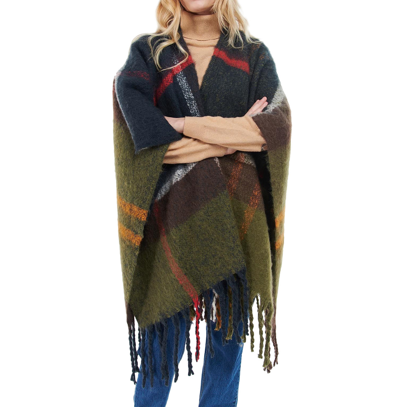 BARBOUR Poncho Isla Check In Pile Donna Classic LSC0353 TN12 CLASSIC 