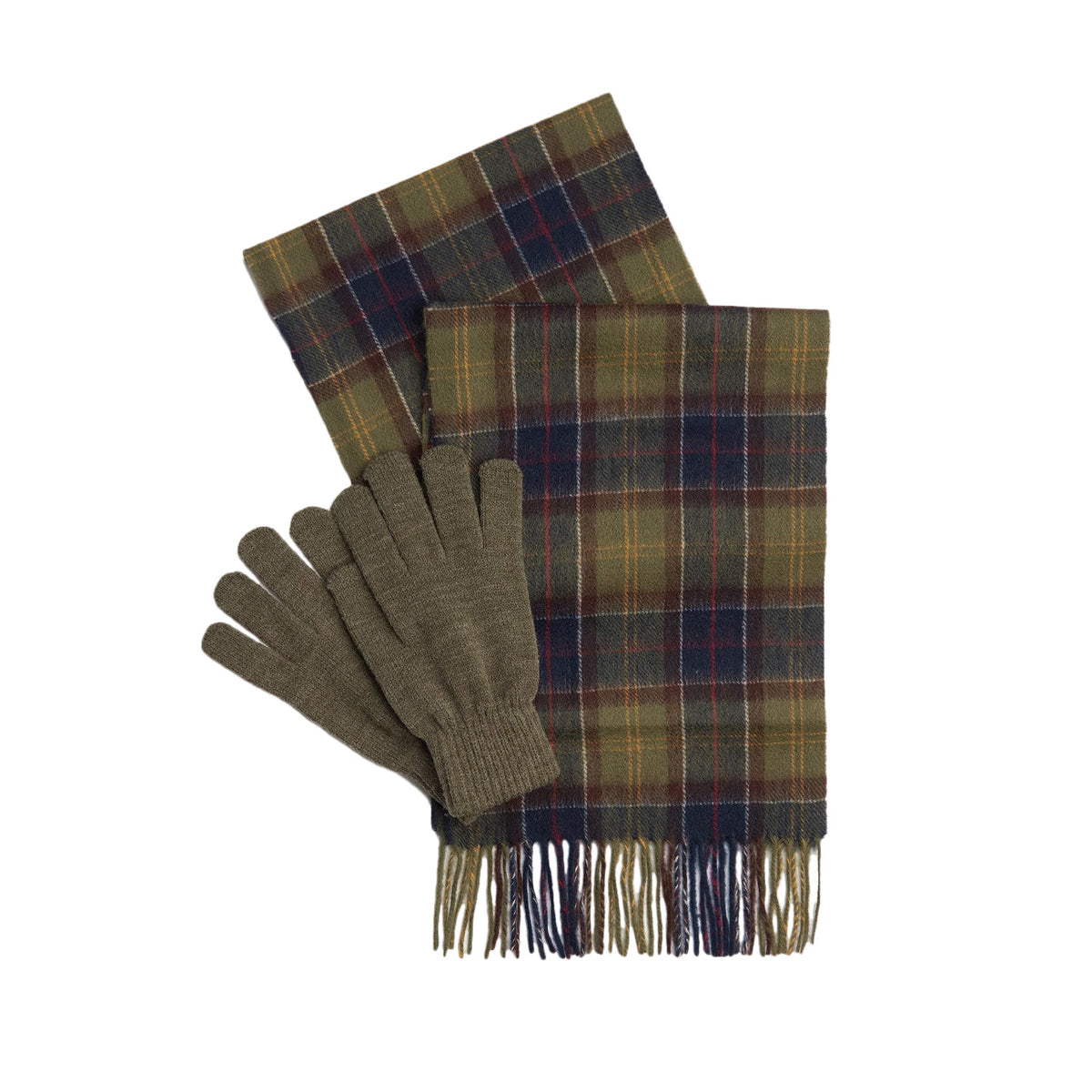 BARBOUR Gift Set Tartan Sciarpa E Guanti Uomo Classic Olive MGS0018 TN11 CLASSIC/OLIVE 