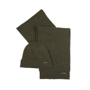 BARBOUR Gift Set Carlton Fleck Berretto E Sciarpa Uomo Olive MGS0047 OL31 OLIVE 