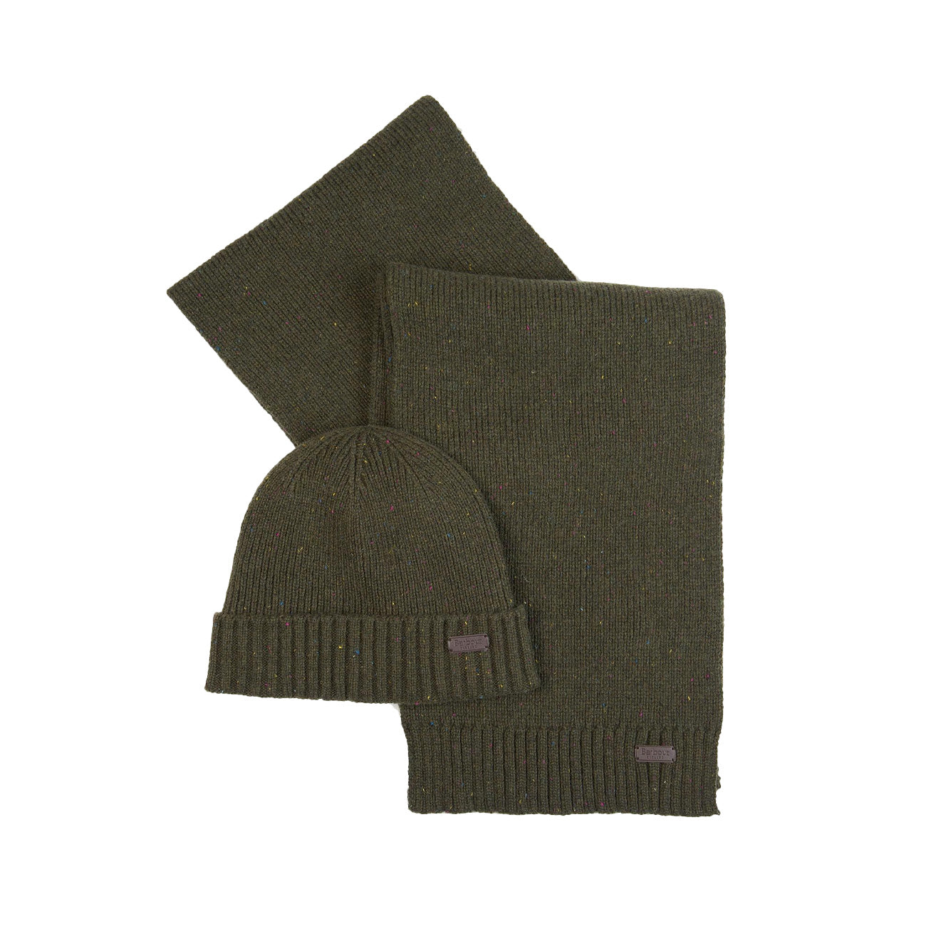 BARBOUR Gift Set Carlton Fleck Berretto E Sciarpa Uomo Olive MGS0047 OL31 OLIVE 