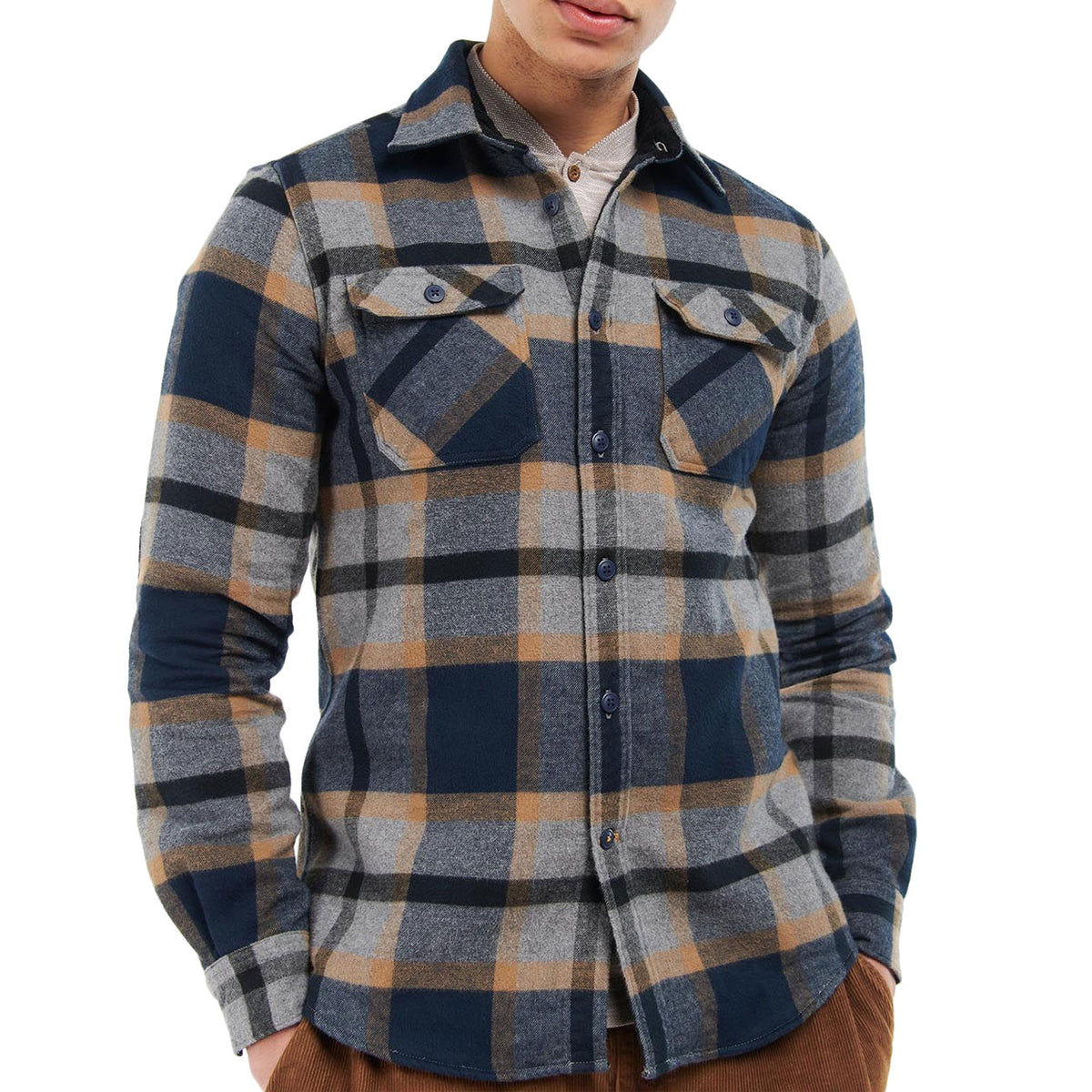 BARBOUR Camicia Rhobell Tailored Uomo Grey Marl MSH5253 GY52 GREY MARL 