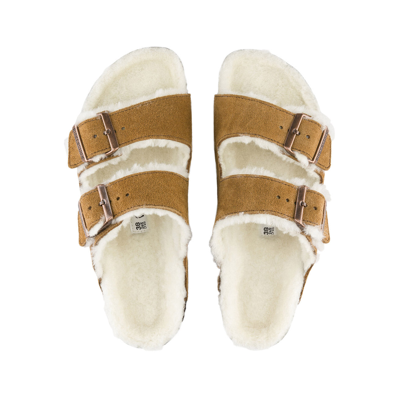 BIRKENSTOCK Sandali Arizona In Pelle Scamosciata Con Shearling 1001135 MINK 