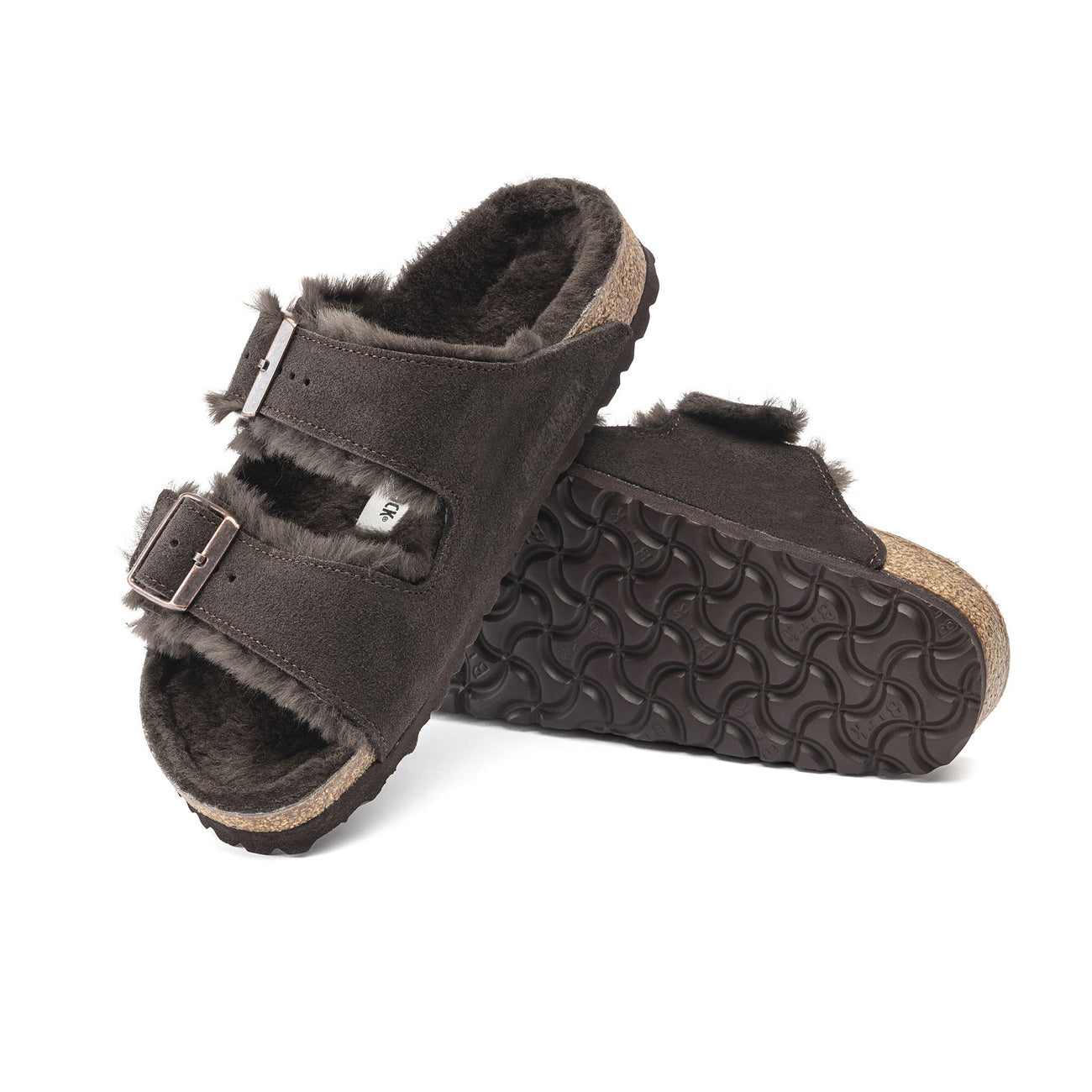 BIRKENSTOCK Sandali Arizona In Pelle Scamosciata Con Shearling 1020528 MOCCA 