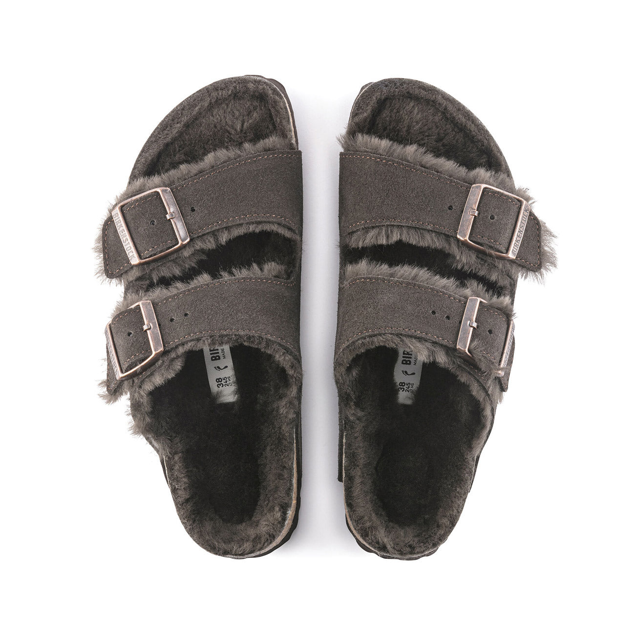 BIRKENSTOCK Sandali Arizona In Pelle Scamosciata Con Shearling 1020528 MOCCA 
