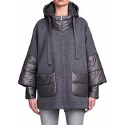 D.EXTERIOR Cappa Over Donna Grigio 57243 14FEL-FELPA 