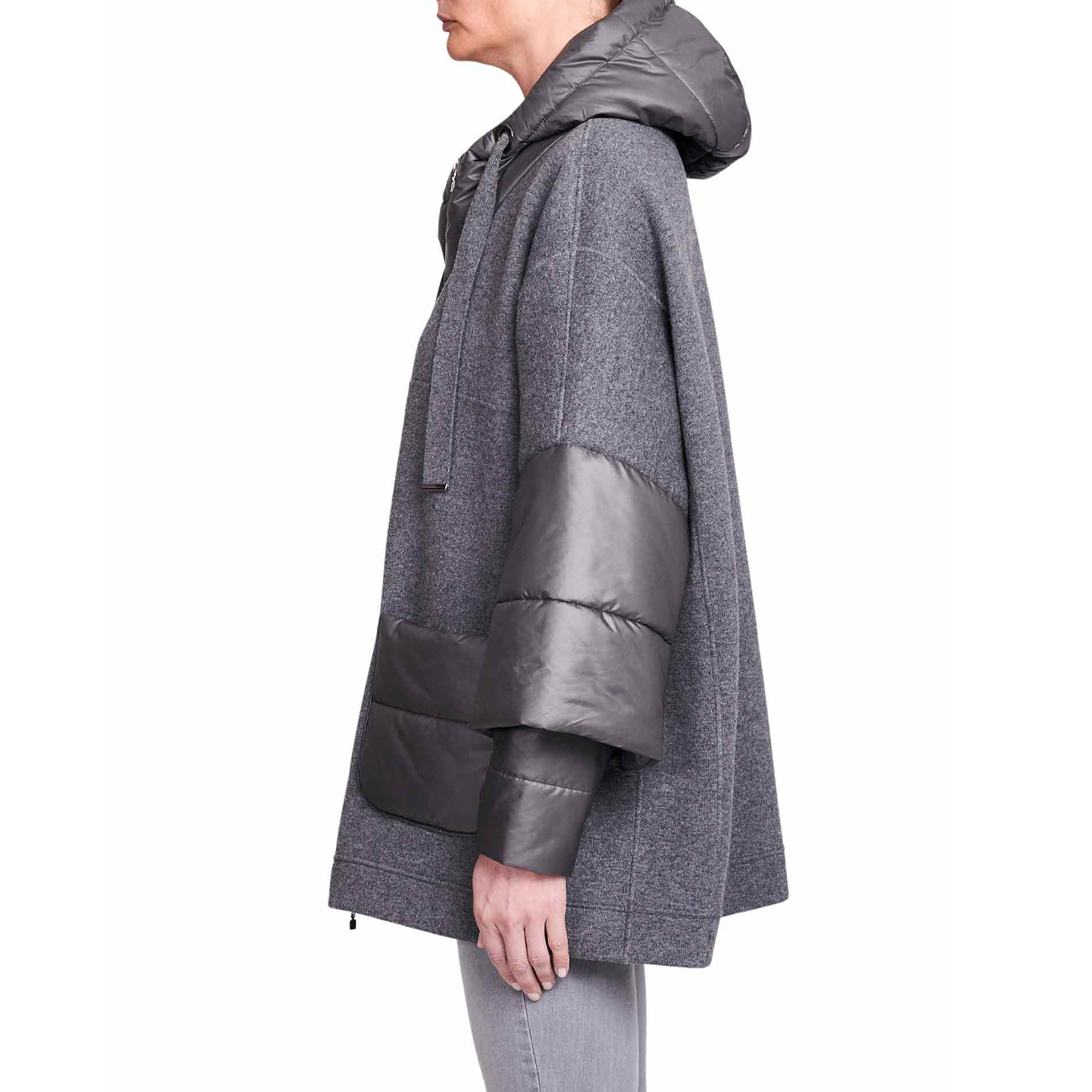 D.EXTERIOR Cappa Over Donna Grigio 57243 14FEL-FELPA 