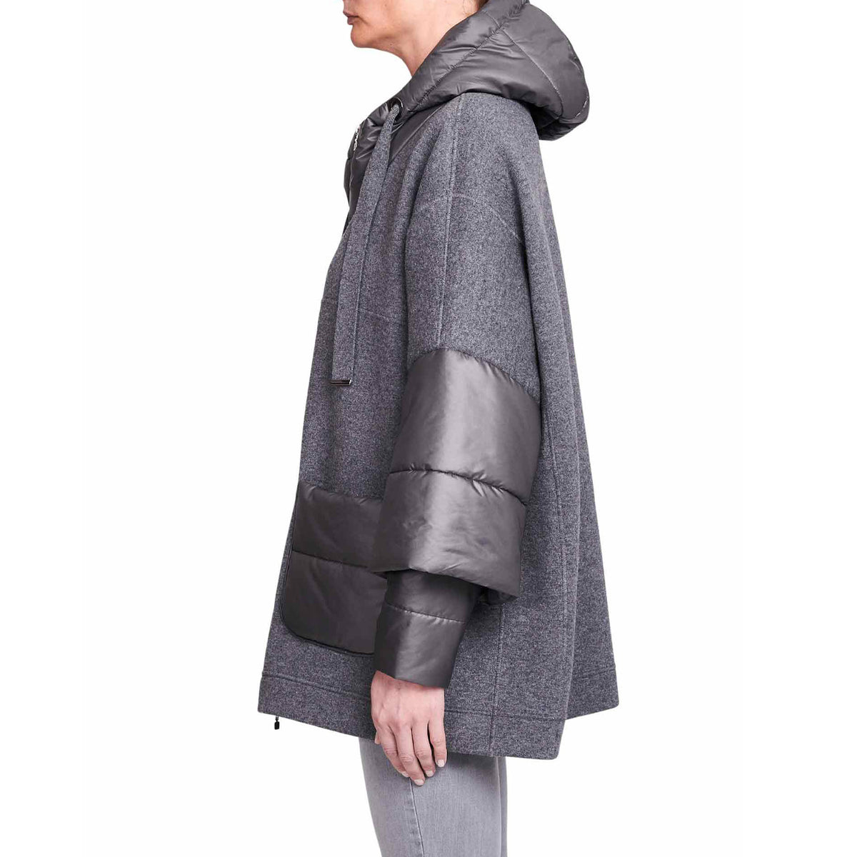 D.EXTERIOR Cappa Over Donna Grigio 57243 14FEL-FELPA 